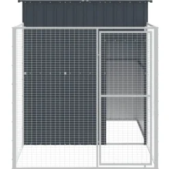 Discount vidaXL Hundkoja med gård 165x251x181 cm galvaniserat stål Antracit