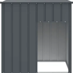 Discount vidaXL Hundkoja med tak 110x103x109 cm galvaniserat stål Antracit