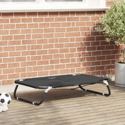 Hot vidaXL Hundsäng 90 x 55 x 18 cm Stål Svart