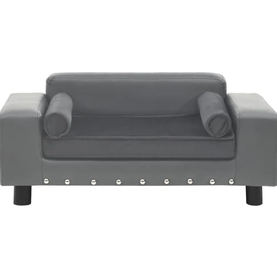 Online vidaXL Hundsoffa 81x43x31 cm plysch och konstläder Grå
