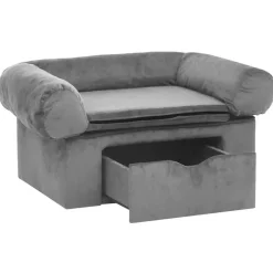 vidaXL Hundsoffa med låda 75x50x38 cm plysch Grå