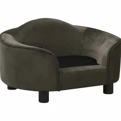 vidaXL Hundsoffa Mörkgrå 67x47x36 cm plysch