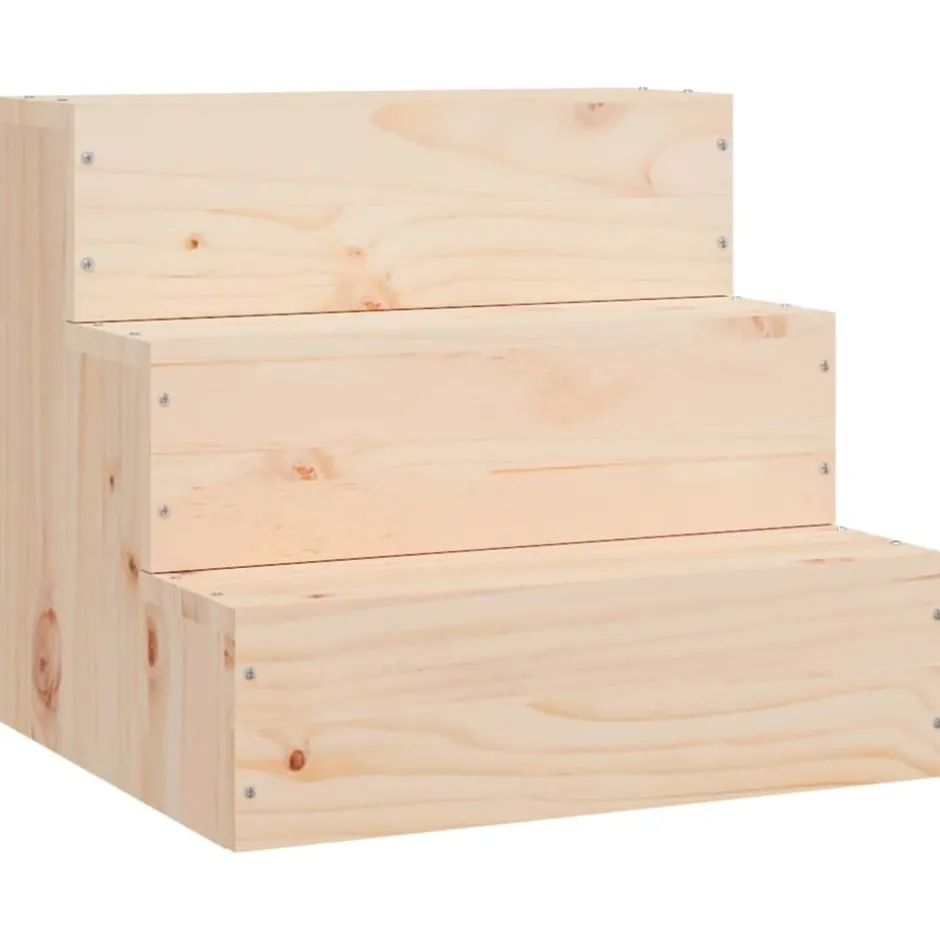 Hot vidaXL Husdjurstrappa 40x37,5x35 cm massiv furu Naturfärg