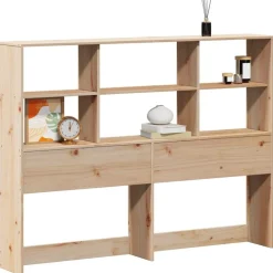 vidaXL Huvudgavel med förvaring 150 cm massiv furu