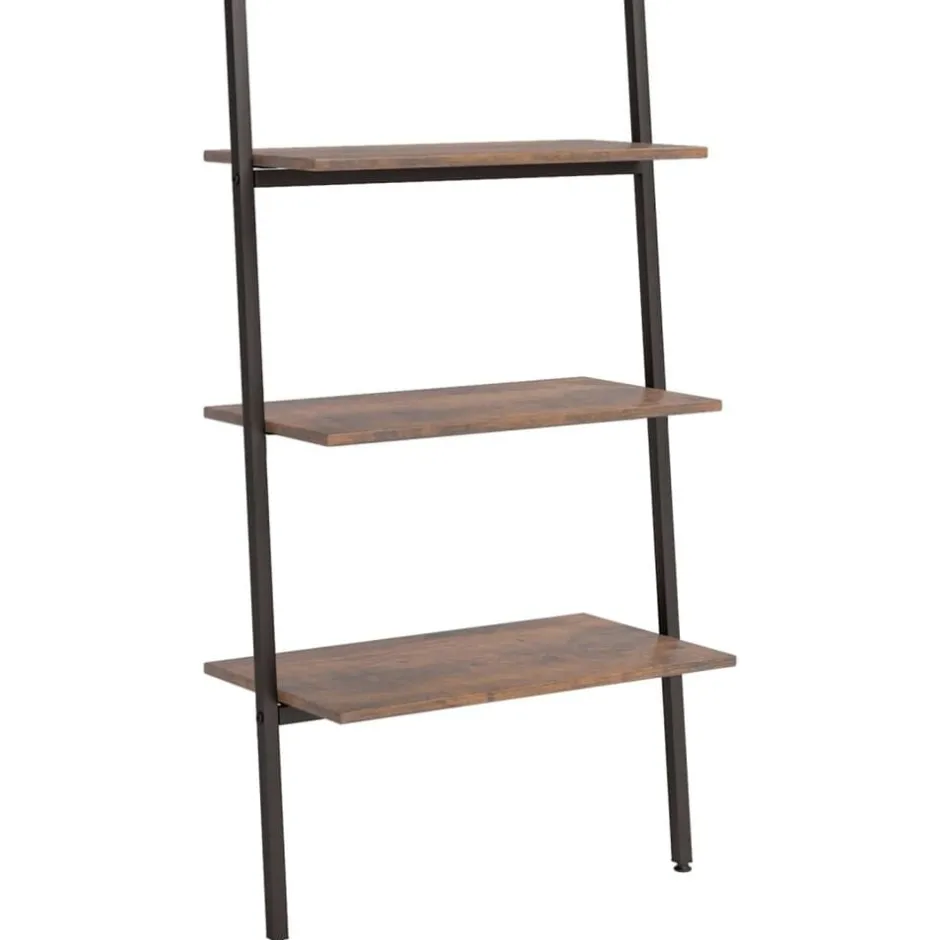 Online vidaXL Hylla 3 hyllplan och svart 64x34x116 cm Mörkbrun