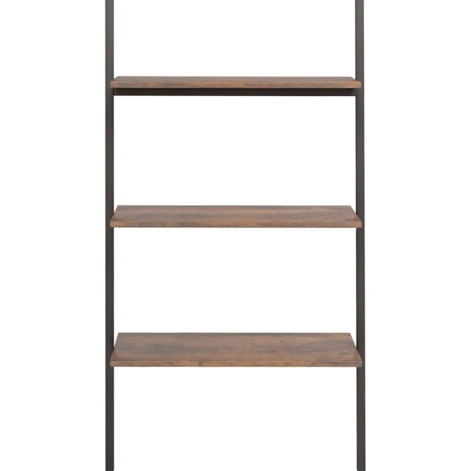 Online vidaXL Hylla 3 hyllplan och svart 64x34x116 cm Mörkbrun
