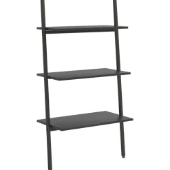 vidaXL Hylla 3 hyllplan svart 64x34x116 cm