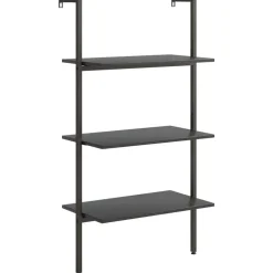vidaXL Hylla 3 hyllplan svart 64x35x120,5 cm