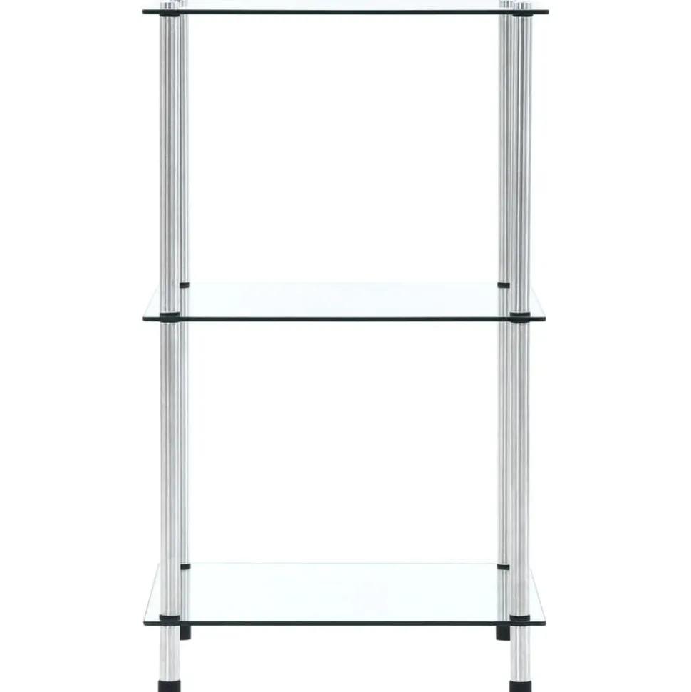 vidaXL Hylla 3 hyllplan transparent 40x40x67 cm härdat glas