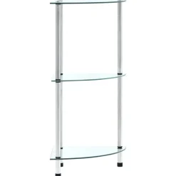 vidaXL Hylla 3 hyllplan transparent 30x30x67 cm härdat glas