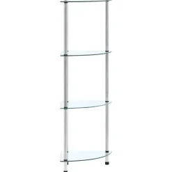 Hot vidaXL Hylla 4 hyllplan 30x30x100 cm härdat glas Transparent