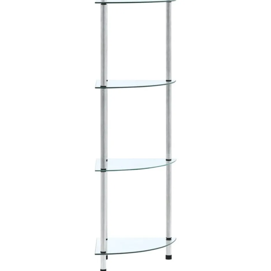 Hot vidaXL Hylla 4 hyllplan 30x30x100 cm härdat glas Transparent