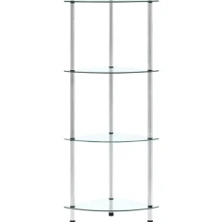 Hot vidaXL Hylla 4 hyllplan 30x30x100 cm härdat glas Transparent