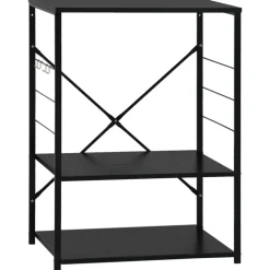 vidaXL Hylla för mikrovågsugn svart 60x39,6x79,5 cm konstruerat trä