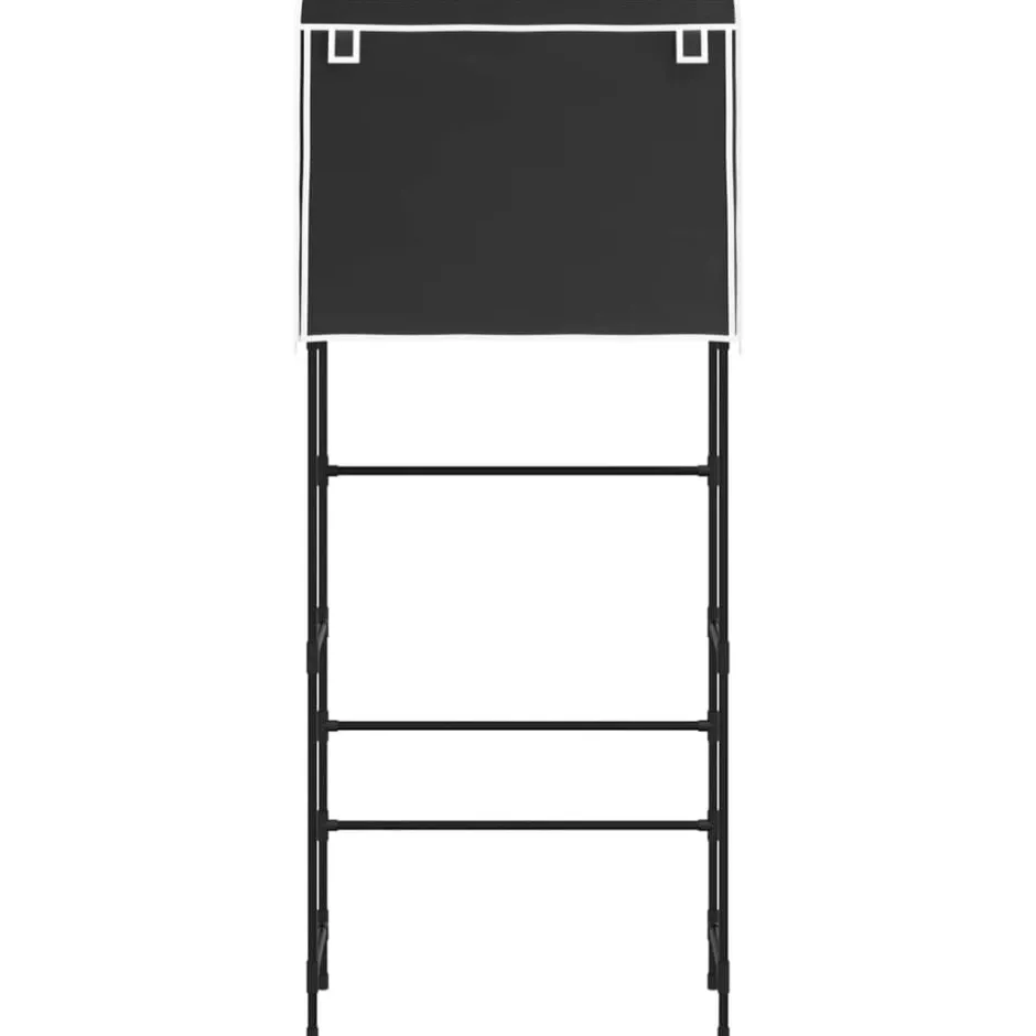 New vidaXL Hylla för tvättmaskin med 2 hyllplan 71x29,5x170,5cm järn Svart