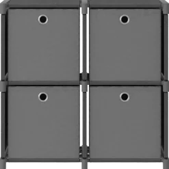 Best vidaXL Hylla med 4 kuber med lådor 69x30x72,5 cm tygs Grå