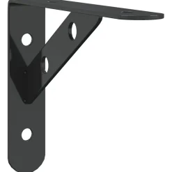 vidaXL Hyllfästen 4 st 15x2,5x11,5 cm svart rostfritt stål