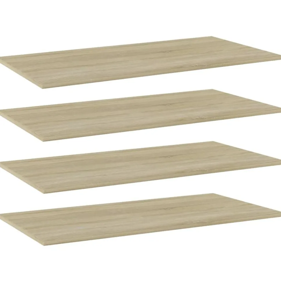 vidaXL Hyllplan 4 st sonoma-ek 80x20x1,5 cm konstruerat trä