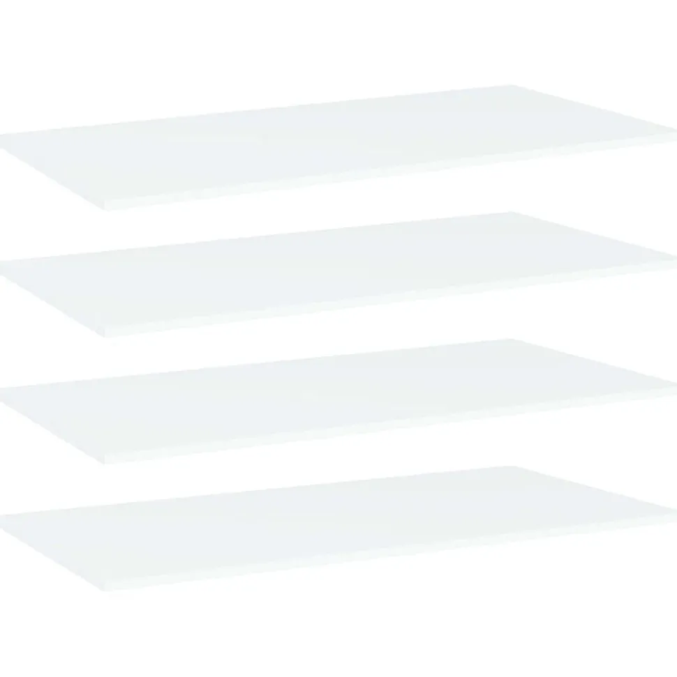 vidaXL Hyllplan 4 st vit 80x20x1,5 cm konstruerat trä