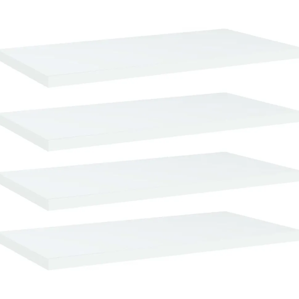 vidaXL Hyllplan 4 st vit 40x20x1,5 cm konstruerat trä