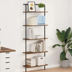 vidaXL Hyllsystem Rökt ek 60 x 24 x 168 cm Konstruerat trä