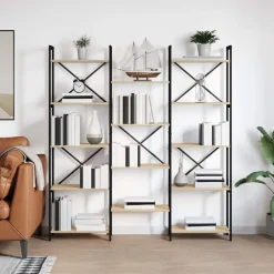 Discount vidaXL Hyllsystem Sonoma-ek 156 x 25 x 167 cm Konstruerat trä Sonoma ek