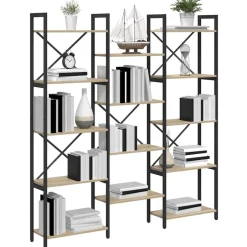 Discount vidaXL Hyllsystem Sonoma-ek 156 x 25 x 167 cm Konstruerat trä Sonoma ek