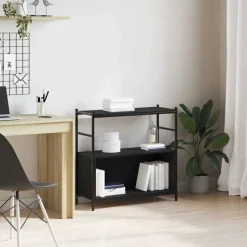 vidaXL Hyllsystem Svart ek 80 x 30 x 78.5 cm Konstruerat trä