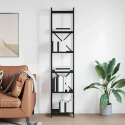 Discount vidaXL Hyllsystem 40 x 30 x 189,5 cm Konstruerat trä Svart ek