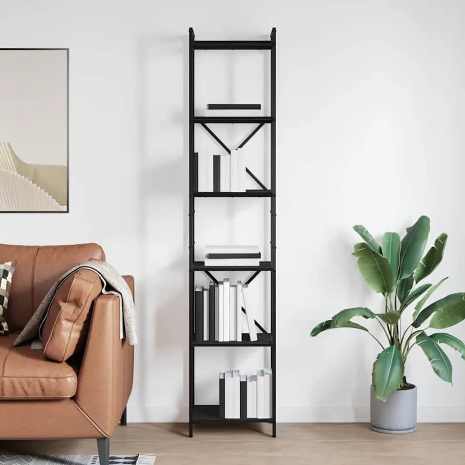 Discount vidaXL Hyllsystem 40 x 30 x 189,5 cm Konstruerat trä Svart ek