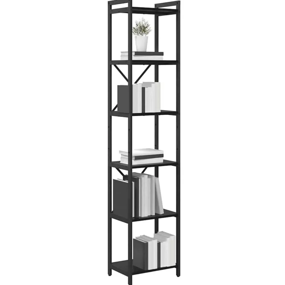 Discount vidaXL Hyllsystem 40 x 30 x 189,5 cm Konstruerat trä Svart ek