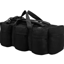 vidaXL 3-i-1 Militärinspirerad duffelväska 45 L svart