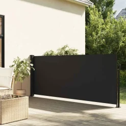 vidaXL Indragbar sidomarkis svart 100x300 cm