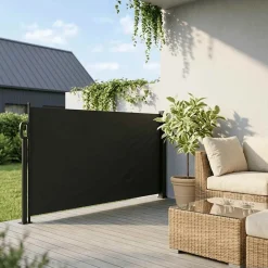 vidaXL Indragbar sidomarkis svart 100x300 cm