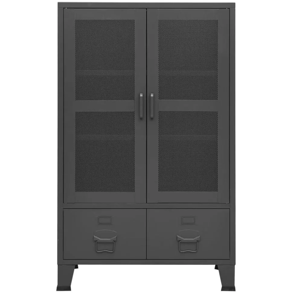 vidaXL Industriellt förvaringsskåp antracit 70x40x115 cm metall