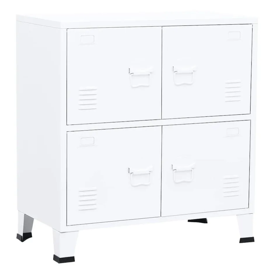Sale vidaXL Industriellt förvaringsskåp 75x40x80 cm stål Vit