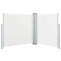 vidaXL Infällbar sidomarkis gräddvit 120x600 cm