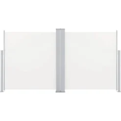 vidaXL Infällbar sidomarkis gräddvit 120x600 cm