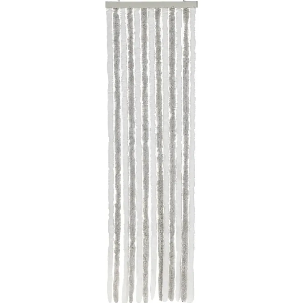 vidaXL Insektsgardin ljusgrå och vit 56x200 cm chenille