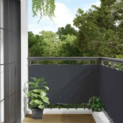 vidaXL Insynsskydd för balkong antracit 300x75 cm PVC