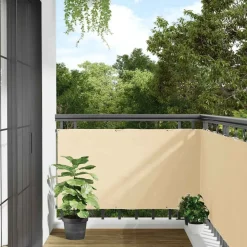 vidaXL Insynsskydd för balkong gräddvit 300x75 cm PVC
