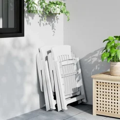 vidaXL Justerbara trädgårdsstolar 2 st vit PP