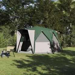 Outlet vidaXL Kabitent för 6 personer med tak 425 x 396 x 222 cm Grön