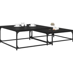 Online vidaXL Kaffeebord 2 pcs Konstruerat trä Svart ek