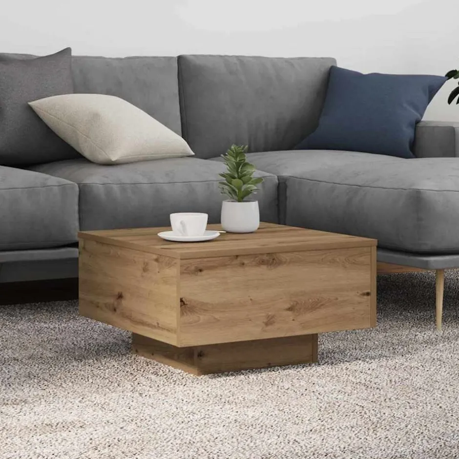 Outlet vidaXL Kaffeebord 55 x 55 x 31 cm Konstruerat trä artisan ek