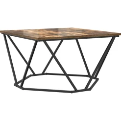 vidaXL Kaffeebord Rökt ek 80 x 80 x 45 cm Konstruerat trä och stål