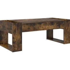 vidaXL Kaffeebord Rökt ek 110 x 50 x 41 cm Konstruerat trä Rökfärgad ek