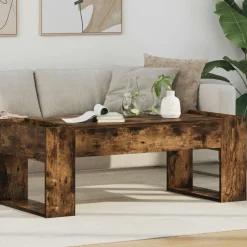 vidaXL Kaffeebord Rökt ek 110 x 50 x 41 cm Konstruerat trä Rökfärgad ek