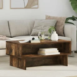 vidaXL Kaffeebord Rökt ek 80 x 46 x 35 cm Konstruerat trä