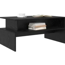 vidaXL Kaffeebord Svart Ek 90 x 55 x 42,5 cm Konstruerat trä